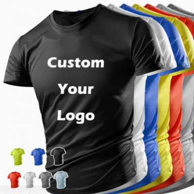 Plain Men′s Tshirt Polyester Tee Quick Dry Fit T Shirts Custom Sublimation Printing Logo Unisex Gym Sports T-Shirts for Men