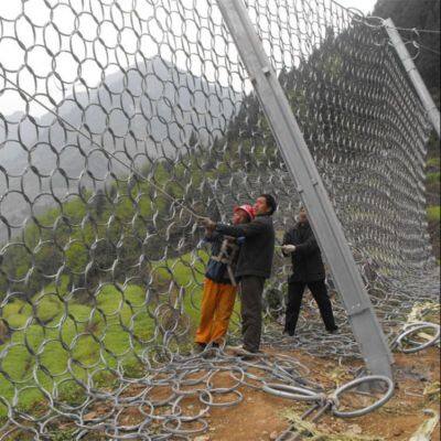 Factory Price 2000kJ Absorption Steel Ring Net Plain Rope Mesh for Rockfall Passive Barrier Custom Cutting for Valley Slope