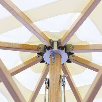 Heavy-duty Wooden Patio Umbrella, Luxury Double Pulley Cord, Garden Umbrella, Suitable for Commercial Customization. photo-2