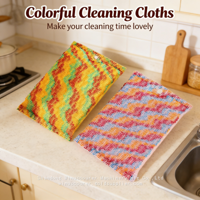 4Pcs Pack Kitchen Cleaning Scrub Pads Jacquard Sponge Scourer photo-3