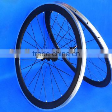 Full Carbon Road Bike 700C Clincher Wheelset 50mm with Alloy Brake Surface FLX-WS-CW025