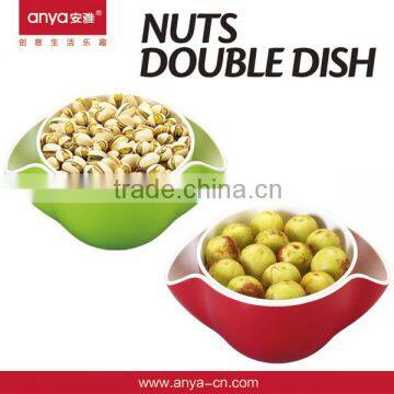 D618 Double Layer Fruit Tray Storage Tray food Nuts Double Dish
