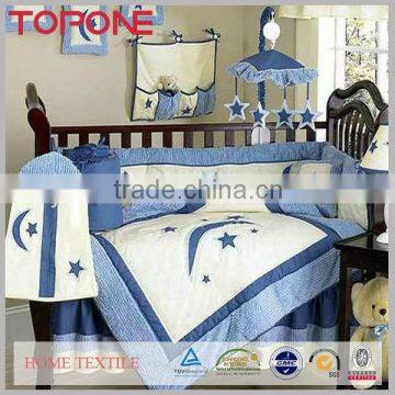 Soft Latest design useful colorful cotton plain baby cot crib bedding sets