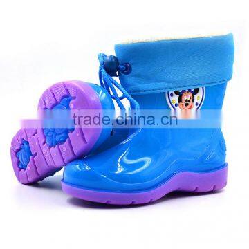 Warm Winter Cotton Boots Fashion Child Rain Boots Candy Color photo-5
