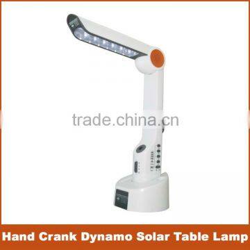 Amazing multifunction hand crank dynamo solar table lamp