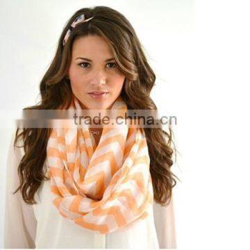 Hit Fashionable Wave Print Pattern Women Magnetic Round Infinity Chevron Scarf