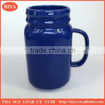 sublimation travel mug promotional household ceramic blue beer mug