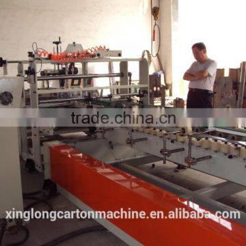 high speed automatic carton box folder gluer machine with strapping machine