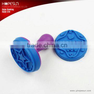 New design beauty cookie stamp with two silicone head