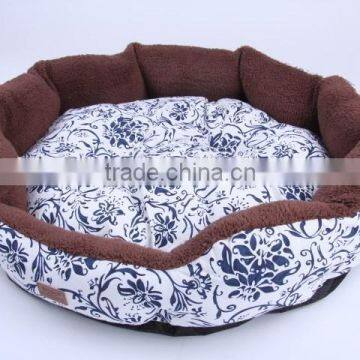 Blue Flora Winter Thick Canvas Pet Bed