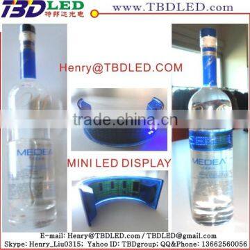 blue mini led bottle sign display oem led message sign bottle mini display