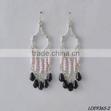 Pretty seed bead tassel dangle earrings