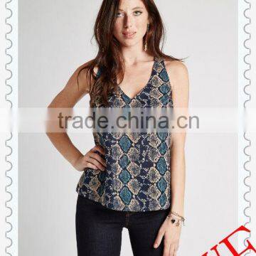 2014 new European-style Ladies sexy fashion design wholesale women's V-neck chiffon vest