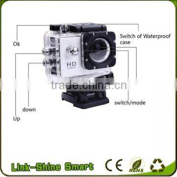 Multifunctional Full HD 1080P underwater 30M Waterproof Mini Extreme Sport Camera with 1.5" LCD and 170 degree len