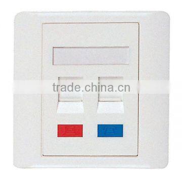 Factory Price High Quality Network Dual Port RJ45 Faceplate 86 Type Wall Plate GL-1018