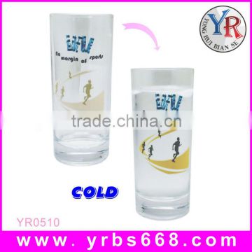 280 ml OEM Color Changing Cola Glass Cup Provide Logo Design