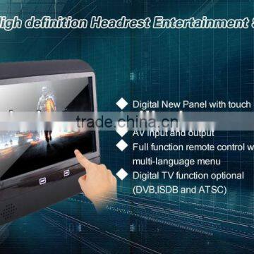 AC 2013 Newest headrest Monitor 9 inch motorized slide shield touch screen 9 inch headrest led monitor