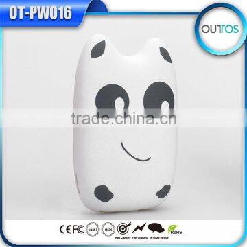 Popular 6600mah cute cartoon power bank with customized logo free