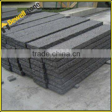 Outdoor project China pure black g684 flamed edging Basalt kerbstone