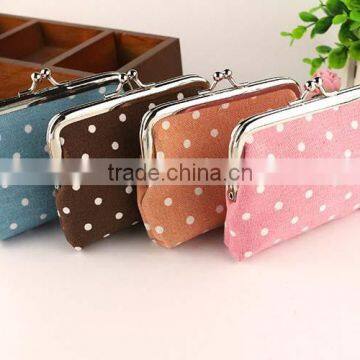 Classic Dot Print Canvas Little Coin Purses