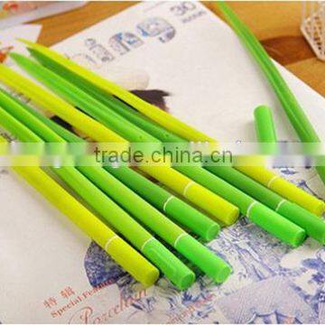 soft Silicone green grass leaf figure ball point pen