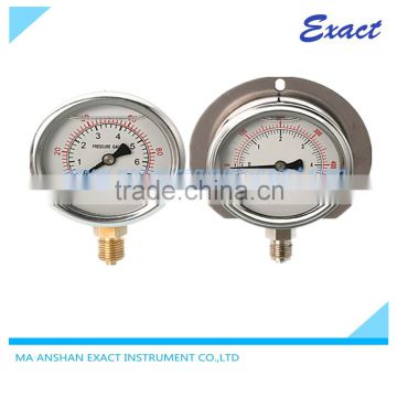 All Stainless Steel Compound Pressure Gauge With Back Flange