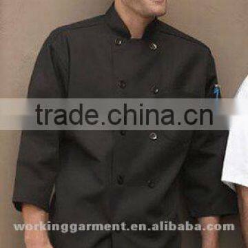 Cheap 3/4-sleeve black chef coat,chef uniform