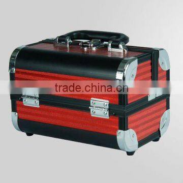 PVC Cosmetic case (D2960SK) red thick stripe pattern