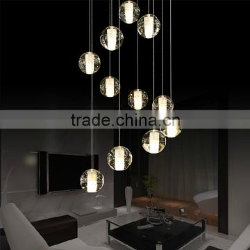 Contemporary lamps glass chandelier crystals LED pendant lighting zhongshan manufacturers