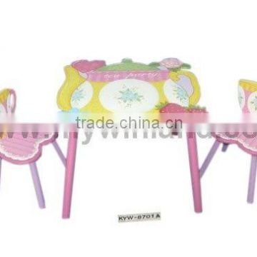 Kids Wooden Afternoon Tea Design Table And Chairs Set