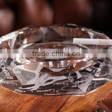 Optical Glass Clear color crystal Ashtray for smokers