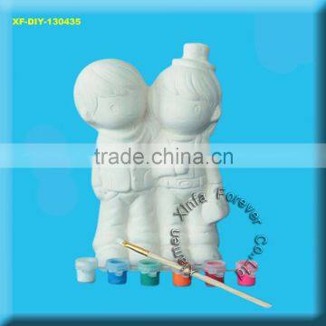 ready to paint ceramic young man figurine