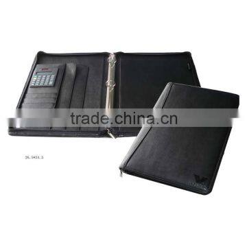 A4 Leather Executive Ring Binder With Notepad Holder