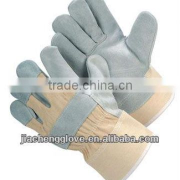 JS101CBW Cow Split Leather Palm Cotton Back Glove,Safety Glove, Rigger, Leather Working Gloves