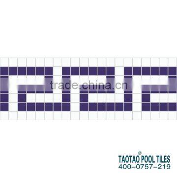 150x300 Decorative Tile Border Line With Glass Mosaic for Pool photo-3