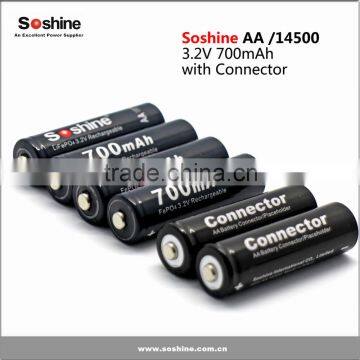 Soshine AA /14500 LiFePO4 Battery: 700mAh 3.2V