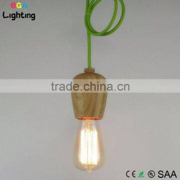 Modern Ceiling Lights E27 Wood Pendent Light Cord Set