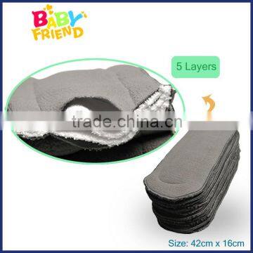 babyfriend baby urine pad diaper charcoal bamboo inserts 5 layers