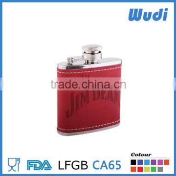 branded hip flask with leather pack with custom logo HF310