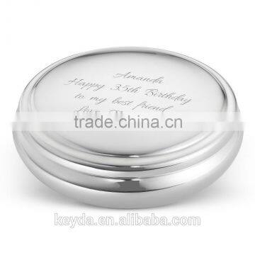 Metal Jewelry Boxes Material Jewelry Round Keepsake Box photo-3