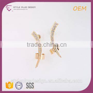 E72972I02 Good Quality Gold Plated Sharp Knif Jewelry Fashion Drop Druzy Earrings With Stones Stud Earrings photo-2