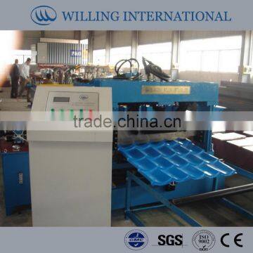 Hydraulic metal roof glazed tile making machine