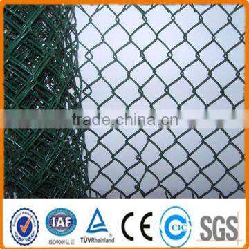 Green Chain Link fence with privacy slats