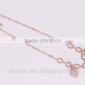 Gold Plated Crystal Long Skull Necklaces Pendants Wholesales Fashion Jewelry for Women and Men GJ-105 photo-4