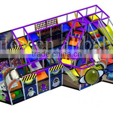 Customized Size Space Theme kids Indoor Playground with Slides and Ball Pit