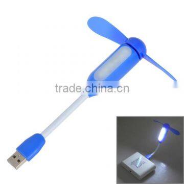 Wholesale CL-FS5 Portable 2-Blade Mini USB Rechargeable Fan with LED Light