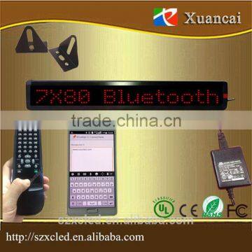 New ! XuanCai Bluetooth App for Mobilephone &Computer and IR remote controller programmable LED single line scrollingsign