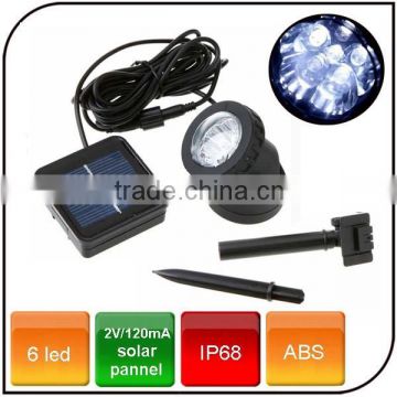 Outdoor high power 6 LED Energy Saving Waterproof solar spotlight for garden