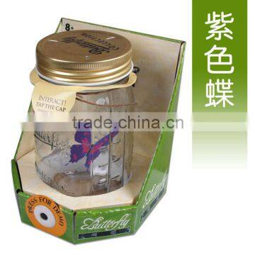 Electronic Purple Butterfly in a Jar Charming Fluttering Butterfly Jay Creative Solar Butterfly Gifts for Children