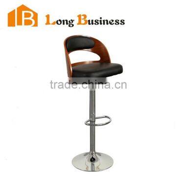 LB-5006 Anji made bentwood pu leather swivel bar stool